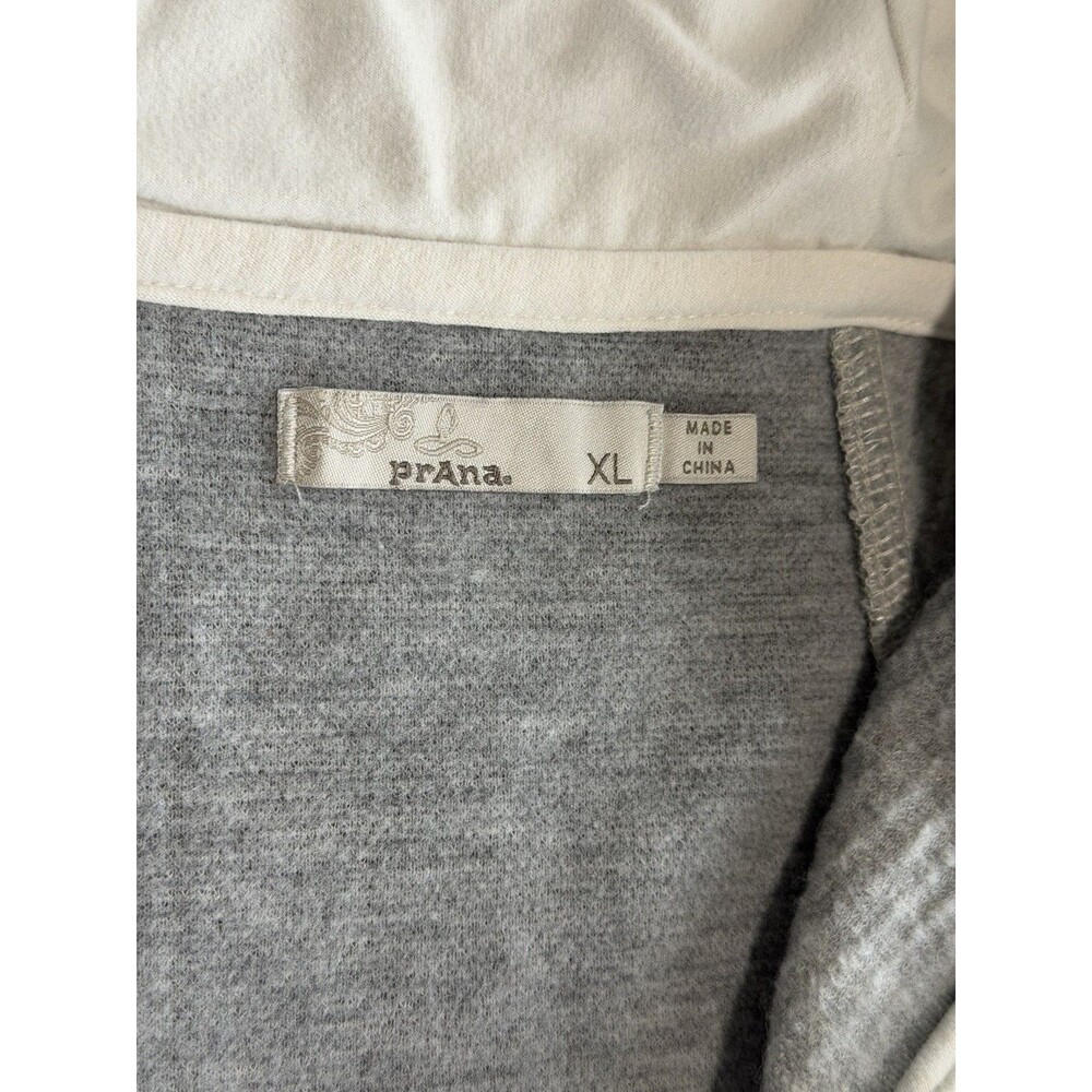 prAna Hartlie Quarter Zip Women XL Hoodie Pullover Gray Wool Blend Sweatshirt - Picture 3 of 7